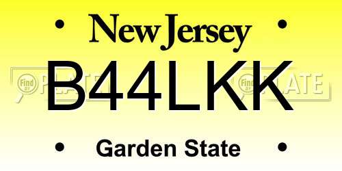 B44LKK New Jersey License Plate