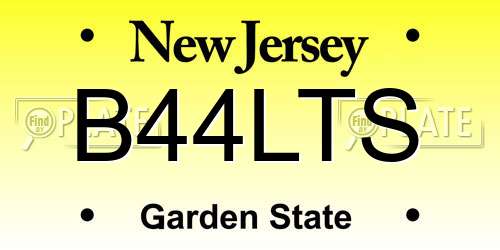 B44LTS New Jersey License Plate