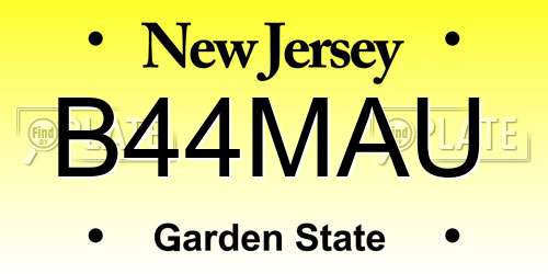 B44MAU New Jersey License Plate