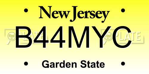 B44MYC New Jersey License Plate