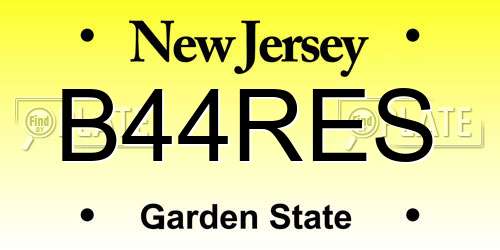 B44RES New Jersey License Plate