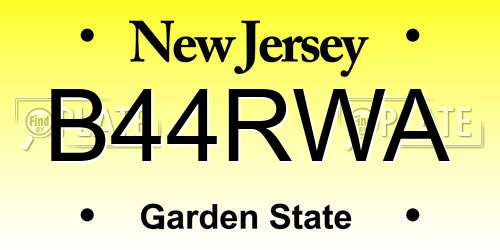 B44RWA New Jersey License Plate