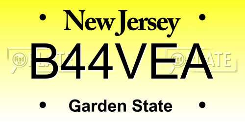 B44VEA New Jersey License Plate