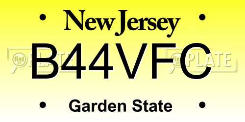 B44VFC New Jersey License Plate