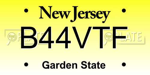 B44VTF New Jersey License Plate