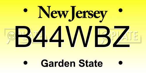 B44WBZ New Jersey License Plate