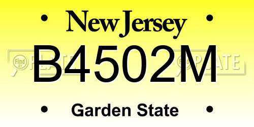 B4502M New Jersey License Plate