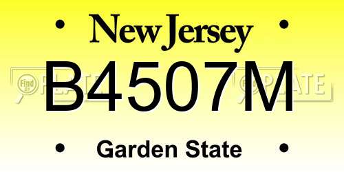 B4507M New Jersey License Plate