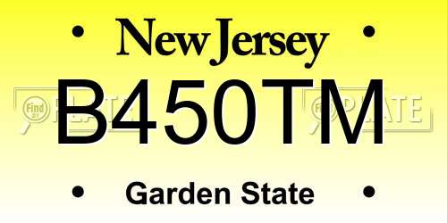 B450TM New Jersey License Plate