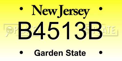 B4513B New Jersey License Plate