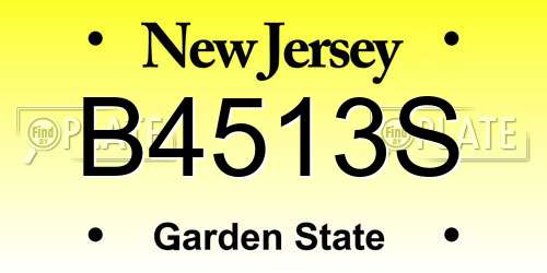 B4513S New Jersey License Plate