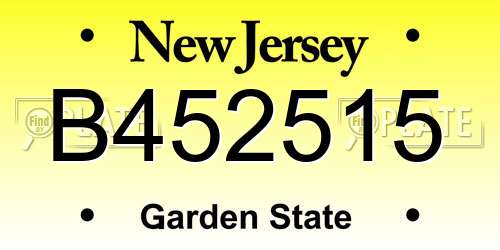 B452515 New Jersey License Plate