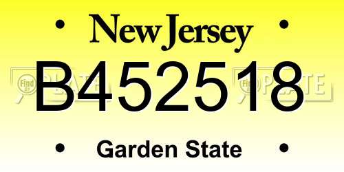 B452518 New Jersey License Plate