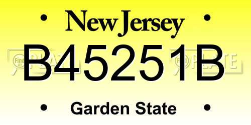 B45251B New Jersey License Plate