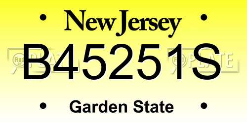 B45251S New Jersey License Plate