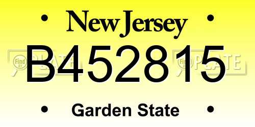 B452815 New Jersey License Plate