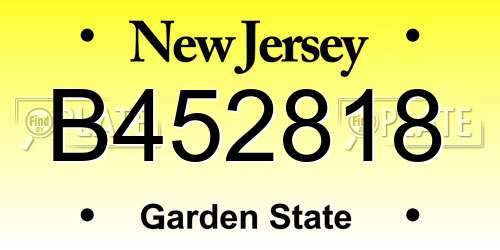 B452818 New Jersey License Plate