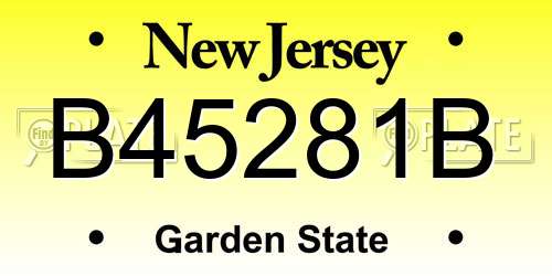 B45281B New Jersey License Plate