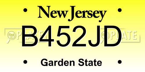 B452JD New Jersey License Plate