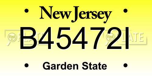 B45472I New Jersey License Plate