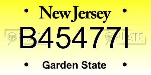 B45477I New Jersey License Plate