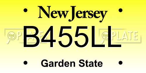 B455LL New Jersey License Plate