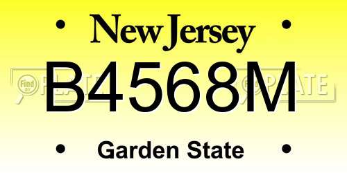 B4568M New Jersey License Plate