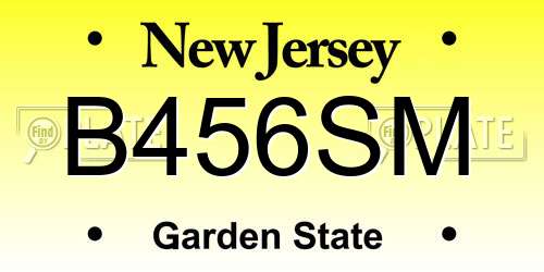 B456SM New Jersey License Plate
