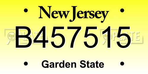 B457515 New Jersey License Plate