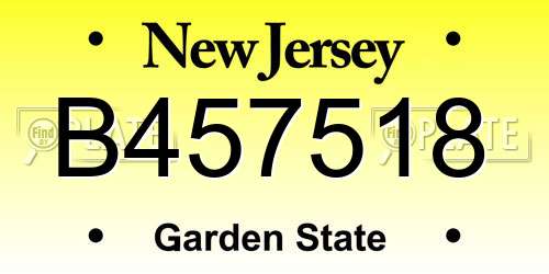 B457518 New Jersey License Plate