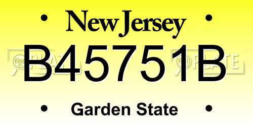 B45751B New Jersey License Plate