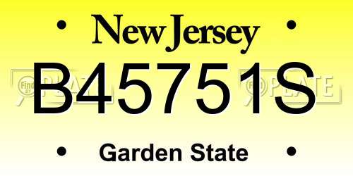 B45751S New Jersey License Plate