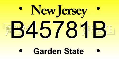 B45781B New Jersey License Plate