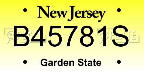 B45781S New Jersey License Plate