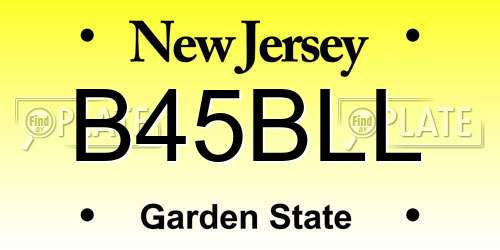 B45BLL New Jersey License Plate