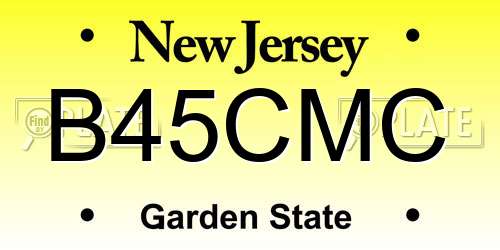 B45CMC New Jersey License Plate