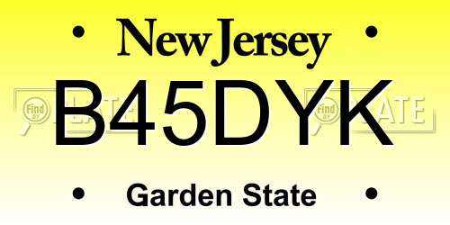 B45DYK New Jersey License Plate