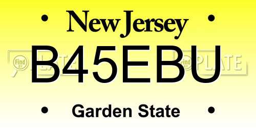 B45EBU New Jersey License Plate