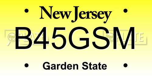 B45GSM New Jersey License Plate