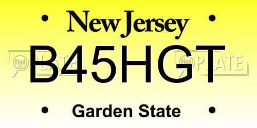 B45HGT New Jersey License Plate