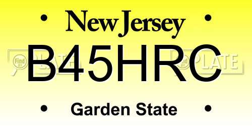 B45HRC New Jersey License Plate