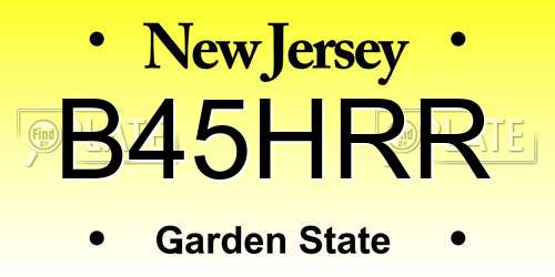 B45HRR New Jersey License Plate