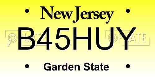 B45HUY New Jersey License Plate