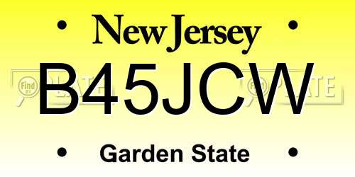 B45JCW New Jersey License Plate