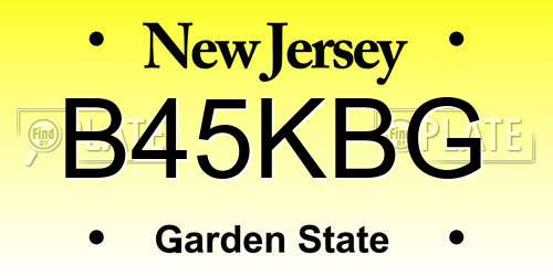 B45KBG New Jersey License Plate