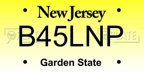 B45LNP New Jersey License Plate