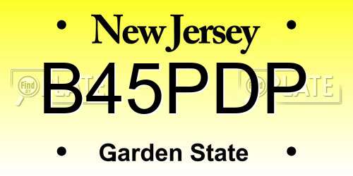 B45PDP New Jersey License Plate