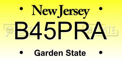 B45PRA New Jersey License Plate