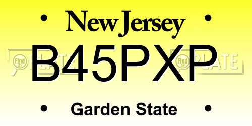 B45PXP New Jersey License Plate