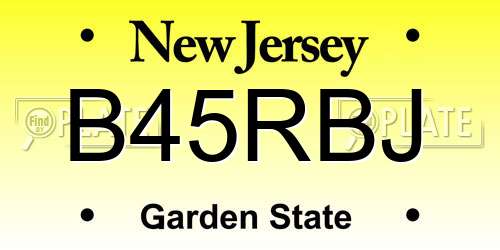 B45RBJ New Jersey License Plate